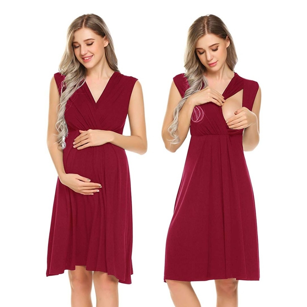 Womens Maternity Nursing Breastfeeding Nightgown